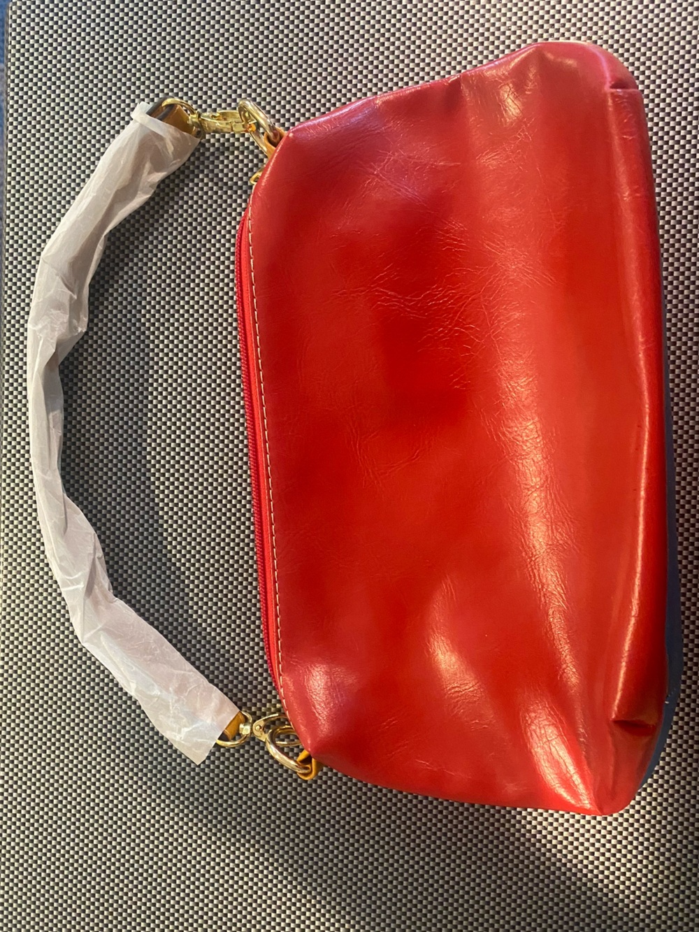 NWOT - Sergio Cerruti Roma: Red & Blue Shoulder Bag with Gold Hardware